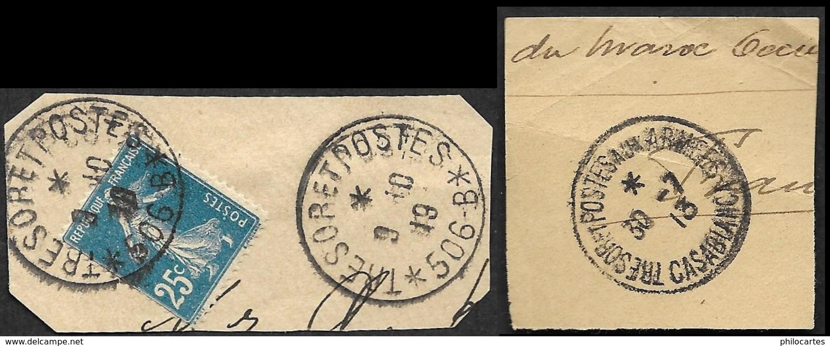 Cachet Trésor Et Postes  Aux Armées  - Casablanca - Guerre De 1914-18