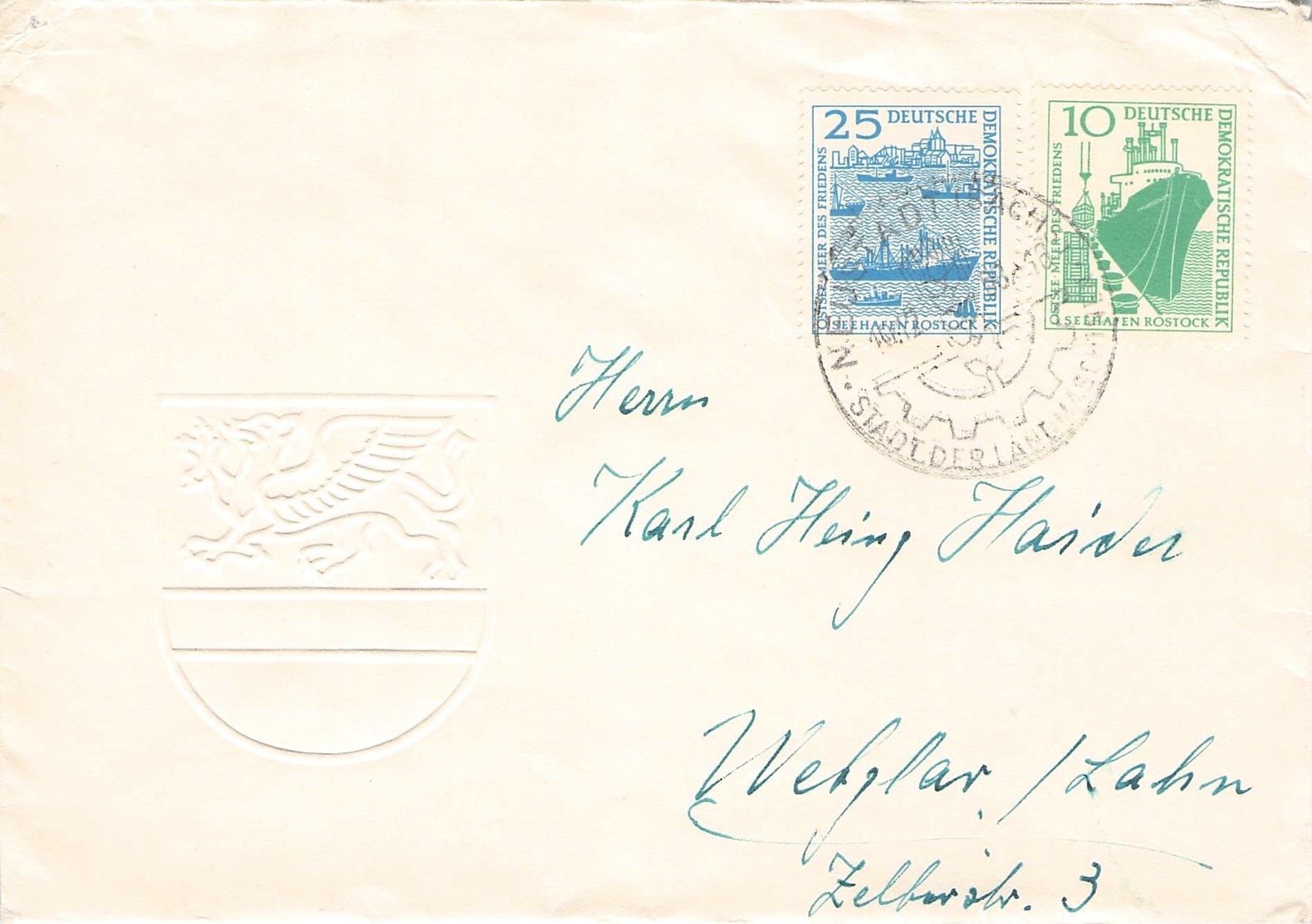 DDR - BRIEF 1958 ROSTOCK Mi #663-664 - Briefe U. Dokumente