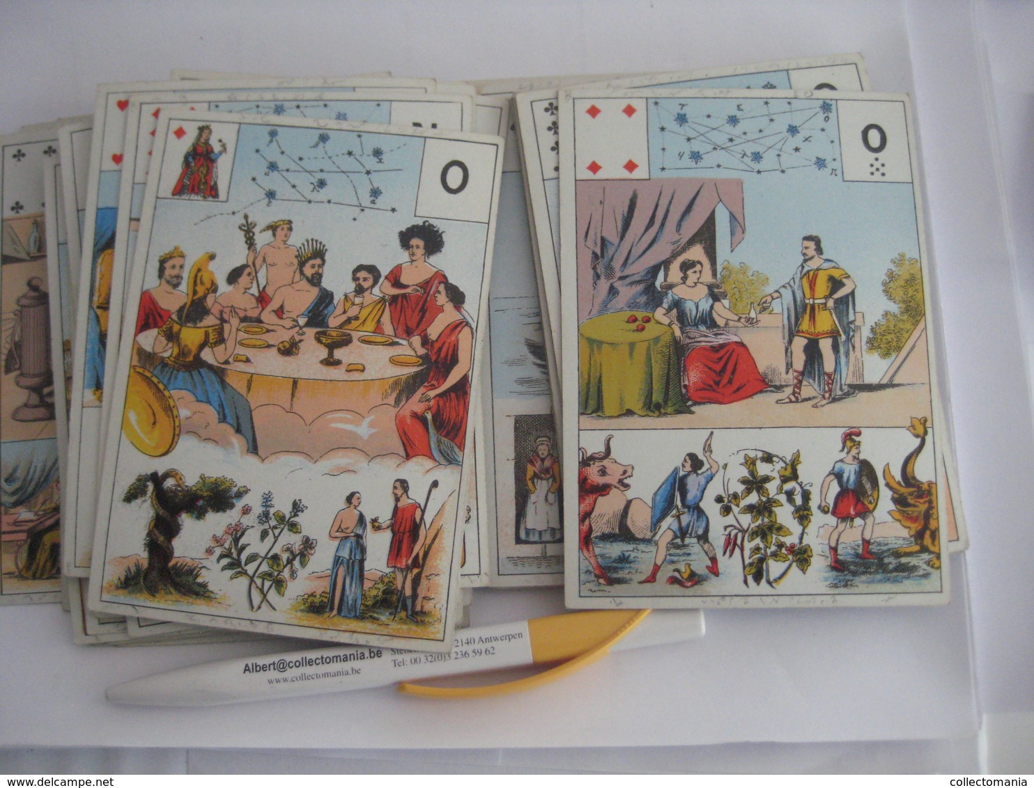 49 CURIEUSE CARTES A JOUER ASTRONOMIE  DIVINATION astronomie  TAROT JEU DE CARTES toutes photographiés RARE c1900 litho