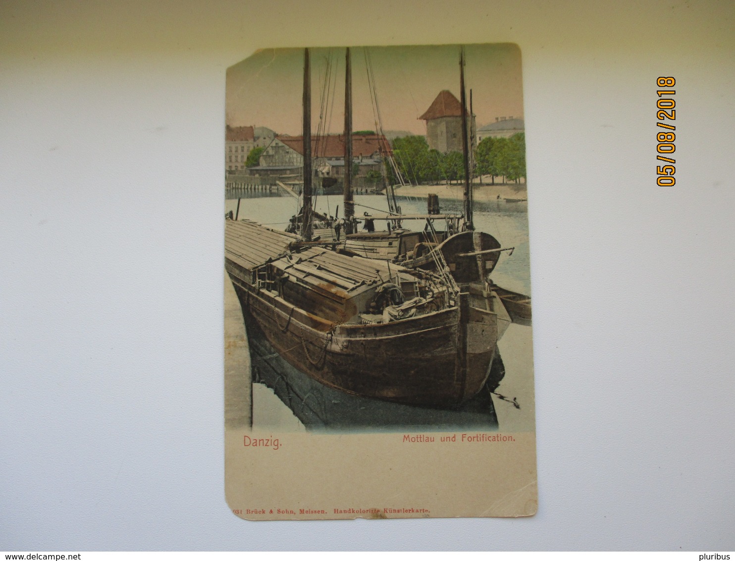 POLAND  GDANSK  DANZIG  MOTTLAU UND FORTIFICATION , SHIP BOAT BARGE  , OLD POSTCARD     , 0 - Polen