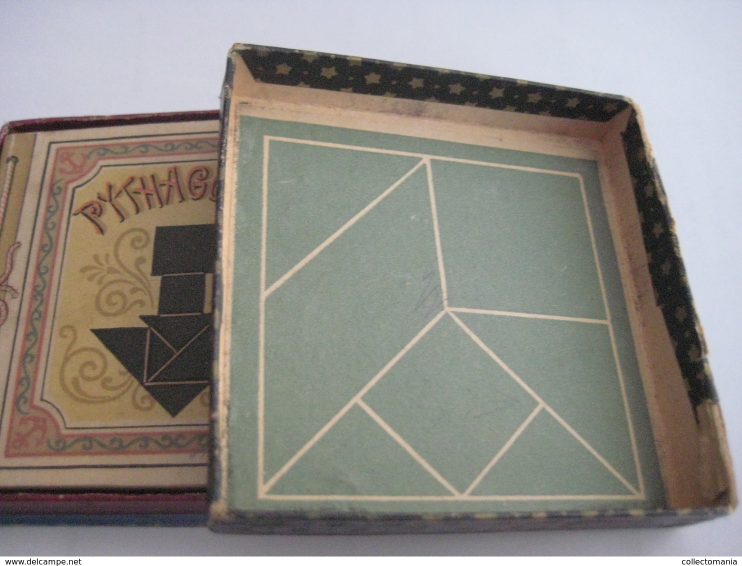 1 Boite (doos, Box) RARE C1900 Litho Problem PYTHAGORAS, Complete Perfect, With Booklet, Mit Buchlein 9cmX9cm RICHTER - Autres & Non Classés