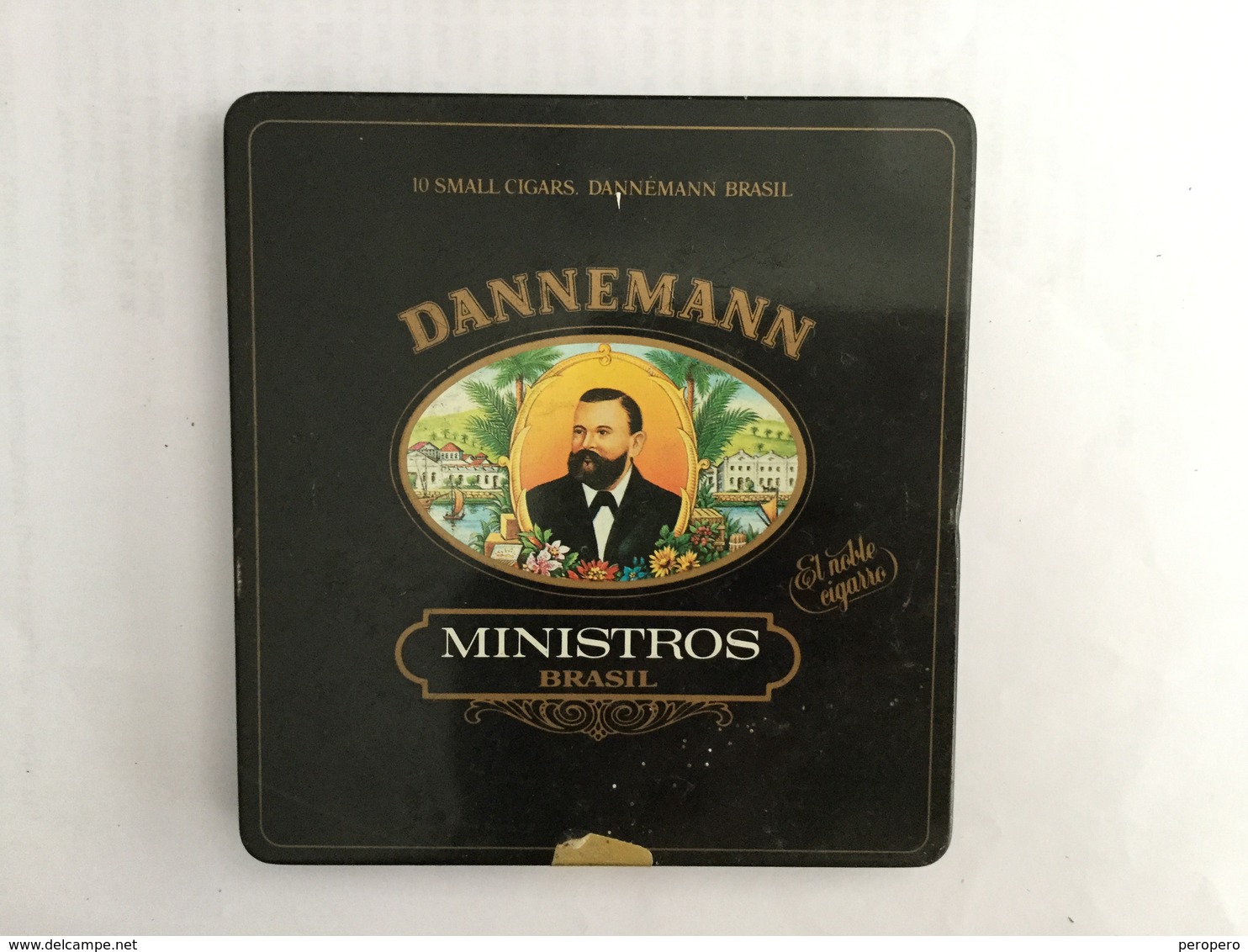EMPTY  TOBACCO  BOX    TIN    DANNEMANN  MINISTROS  BRAZIL - Empty Tobacco Boxes