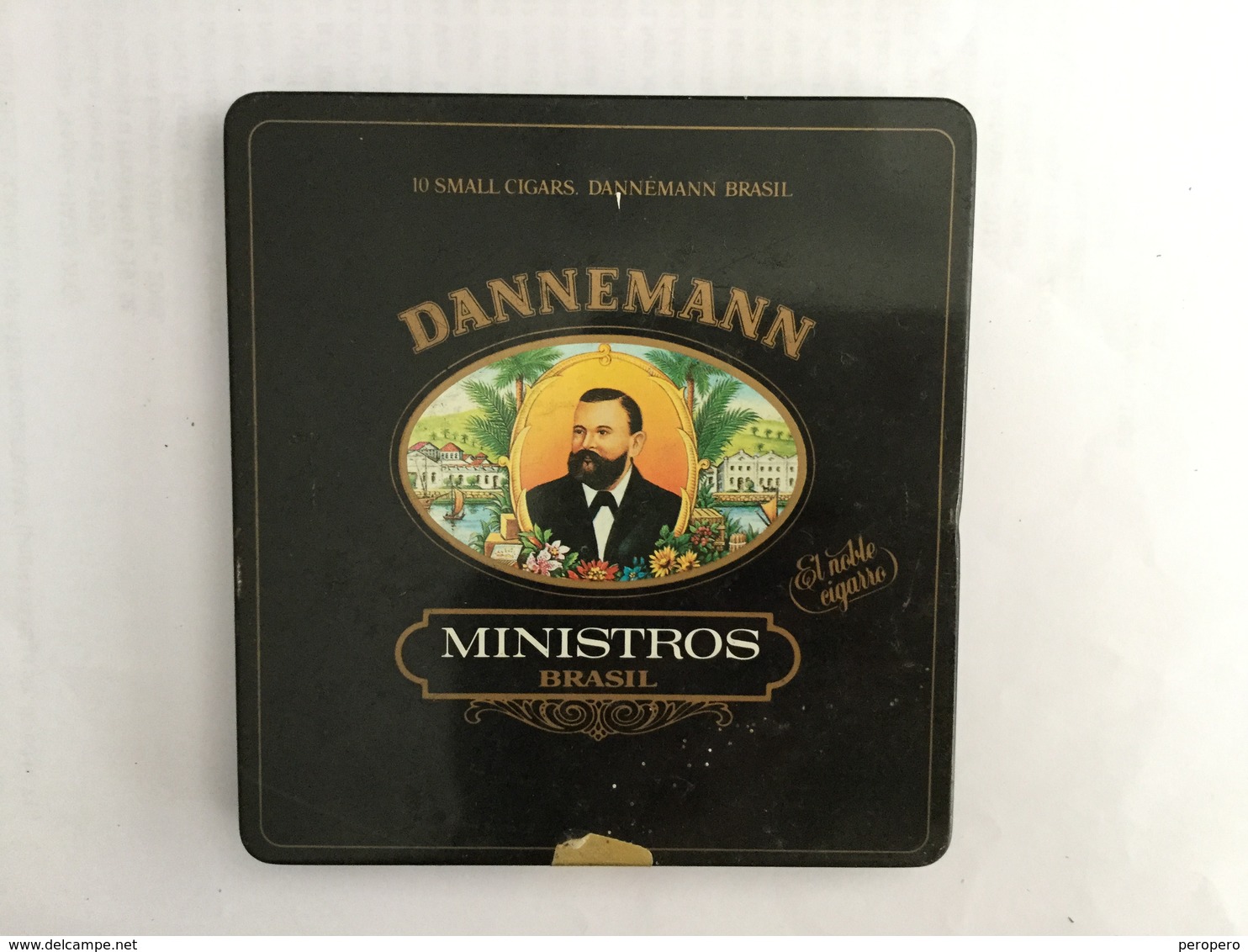 EMPTY  TOBACCO  BOX    TIN    DANNEMANN  MINISTROS  BRAZIL - Contenitori Di Tabacco (vuoti)