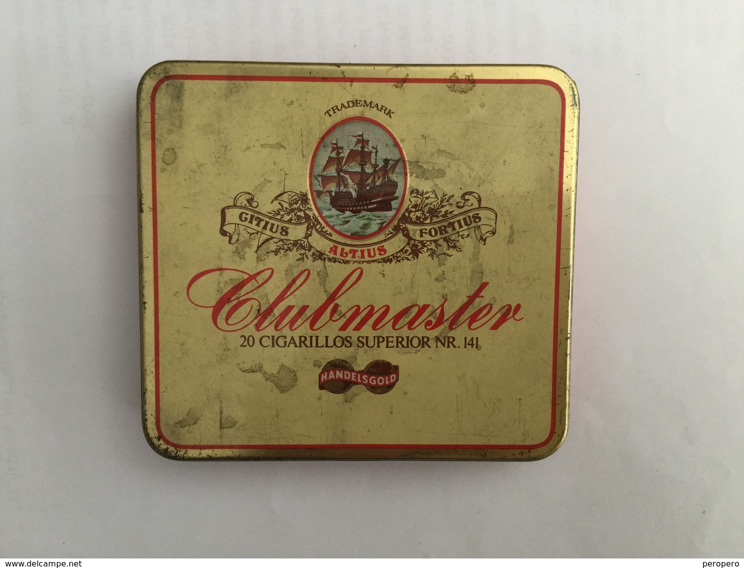 EMPTY  TOBACCO  BOX    TIN    CLUBMASTER HANDELSGOLD - Cajas Para Tabaco (vacios)