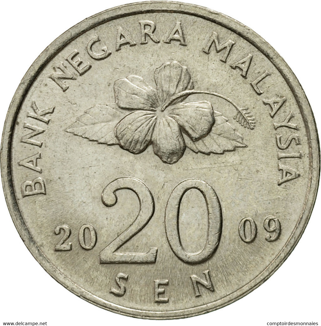 Monnaie, Malaysie, 20 Sen, 2009, TTB, Copper-nickel, KM:52 - Malaysie