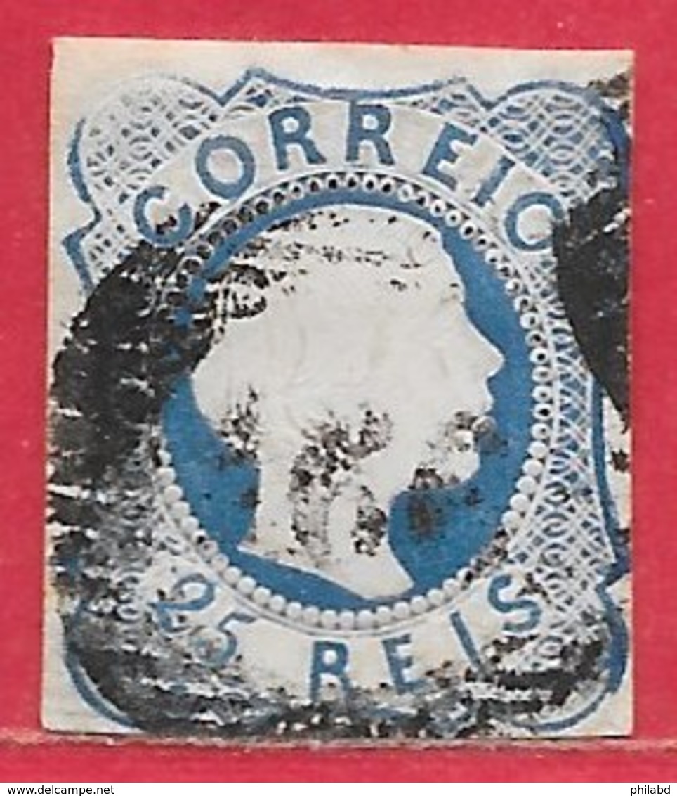 Portugal N°6 25r Bleu 1855-56 O - Oblitérés