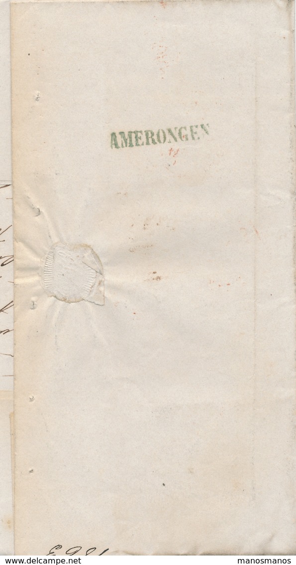 021/27 - NEDERLAND RIJNSPOORWEG  -  Lettre De ELST Via Griffe AMERONGEN Via Halte VEENENDAAL 1863 Vers ARNHEM - Lettres & Documents