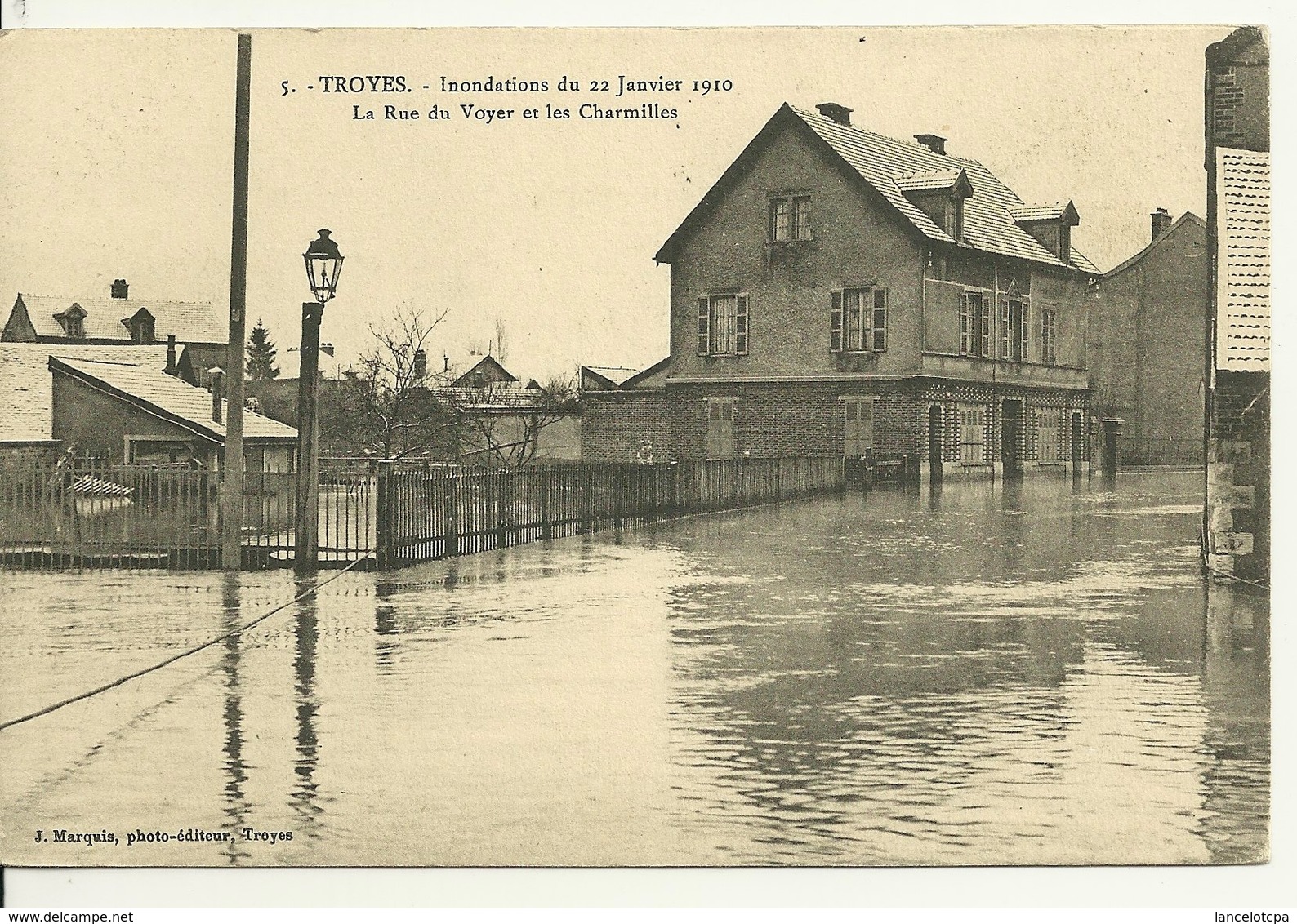 10 - TROYES / INONDATIONS 1910 - LA RUE DU VOYER ET LES CHARMILLES - Troyes