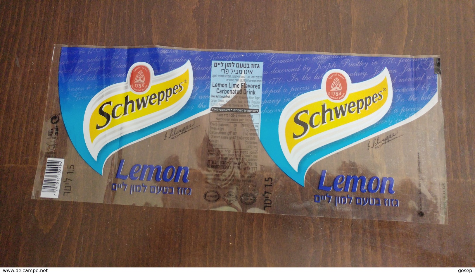 Israel-schweppes Labels-lemon-shopped Lemon Lime Flavor-(5) - Drinken