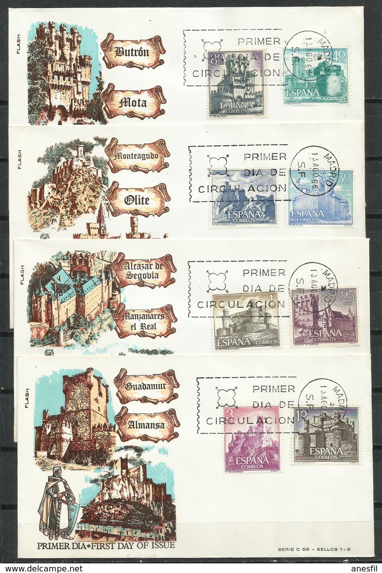 España. SPD.  1966. Castillos Españoles. - FDC