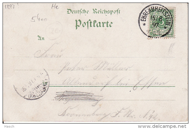 250410Ehrenbreitstein, Gruss Aus 1897 - Koblenz