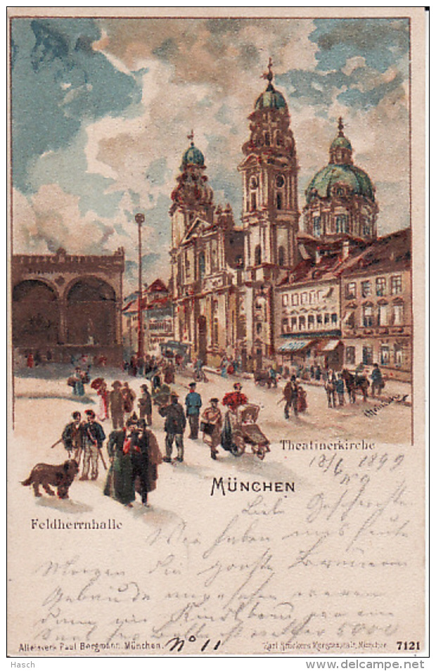 250469Gruss Aus München, Theatinerkirche 1899 - Muenchen