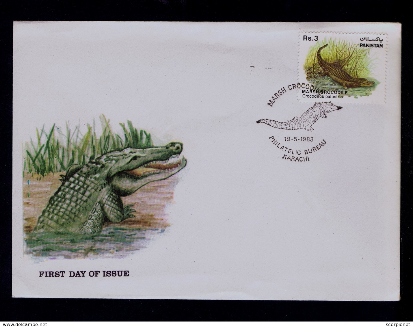 PAKISTAN Fdc Crocodilus Palustris Crocodile 1983 Pré-historiques Sp5392 - Prehistorisch