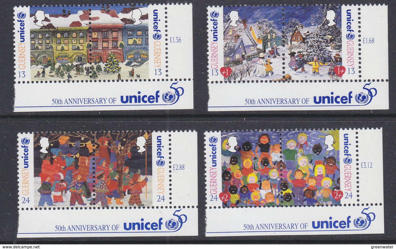 Guernsey 1995 Unicef 4v (corners) ** Mnh (39893C) - Guernsey