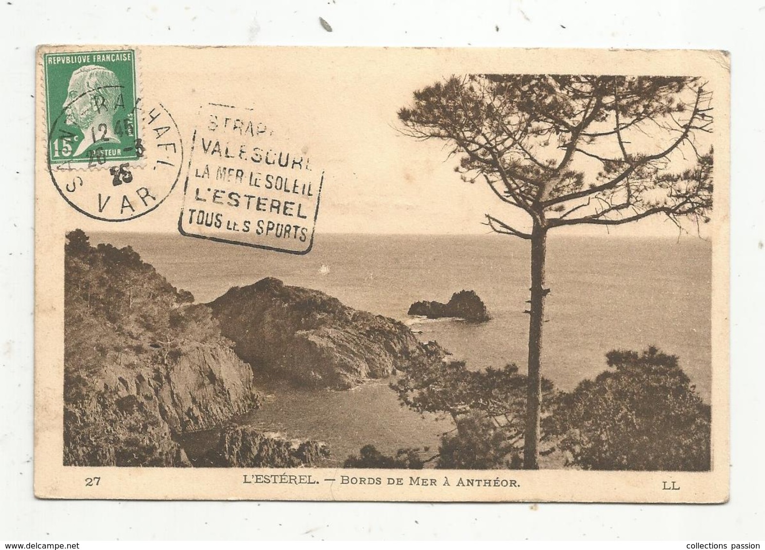 Cp , 83 , L'ESTEREL , Bords De Mer à ANTHEOR , Voyagée 1925 - Antheor
