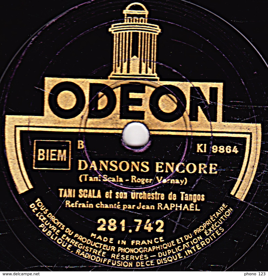 78 T. 25 Cm  état TB -  TANI SCALA - LA MER - LA CUMPARSITA - DANSONS ENCORE - 78 T - Disques Pour Gramophone