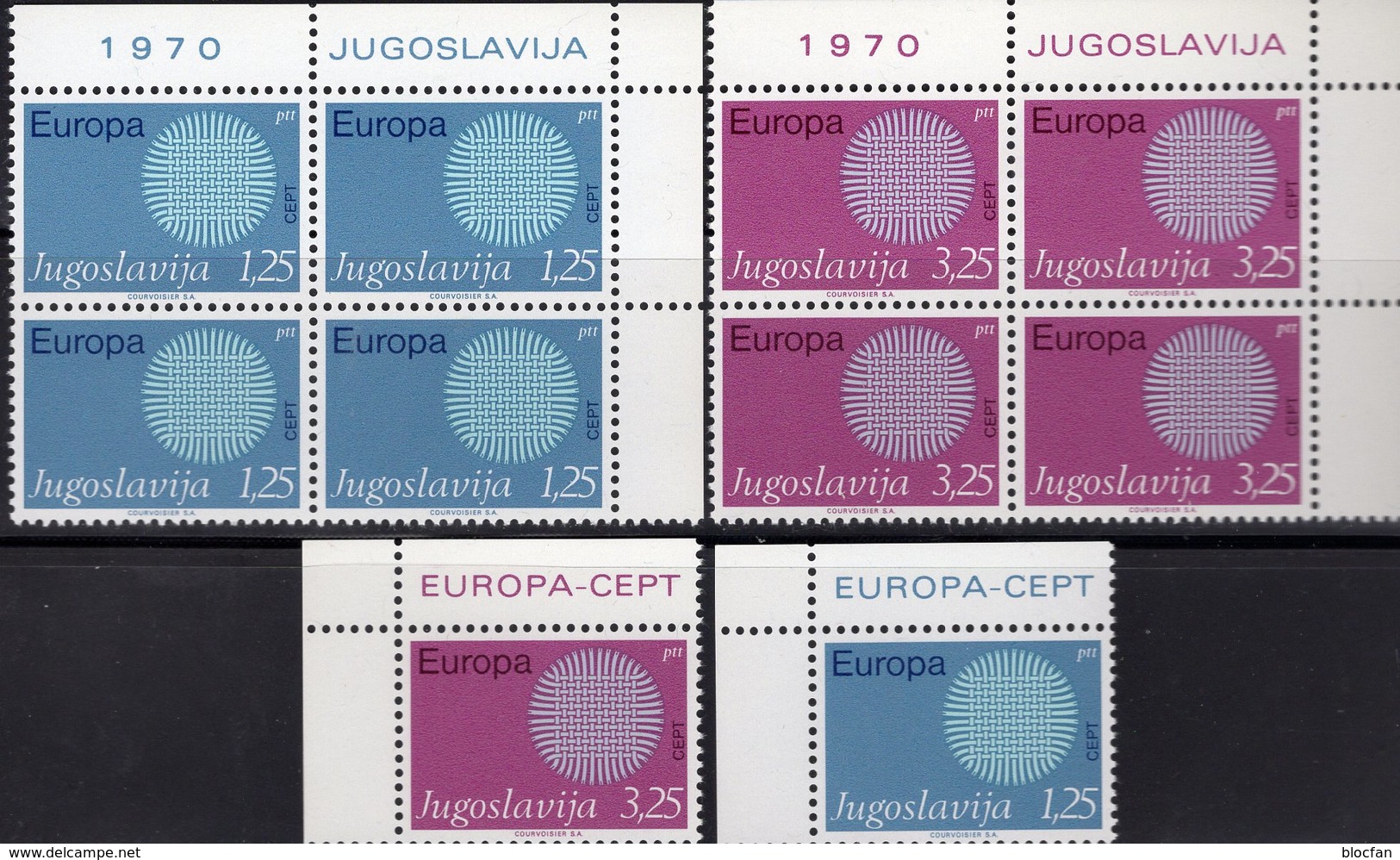 EUROPA 1970 Jugoslawien 1379/0+4-Block ** 5€ Sonne Flecht-Motiv Symbol Kooperation Blocs CEPT Sheets Bf JUGOSLAVIJA - Unused Stamps