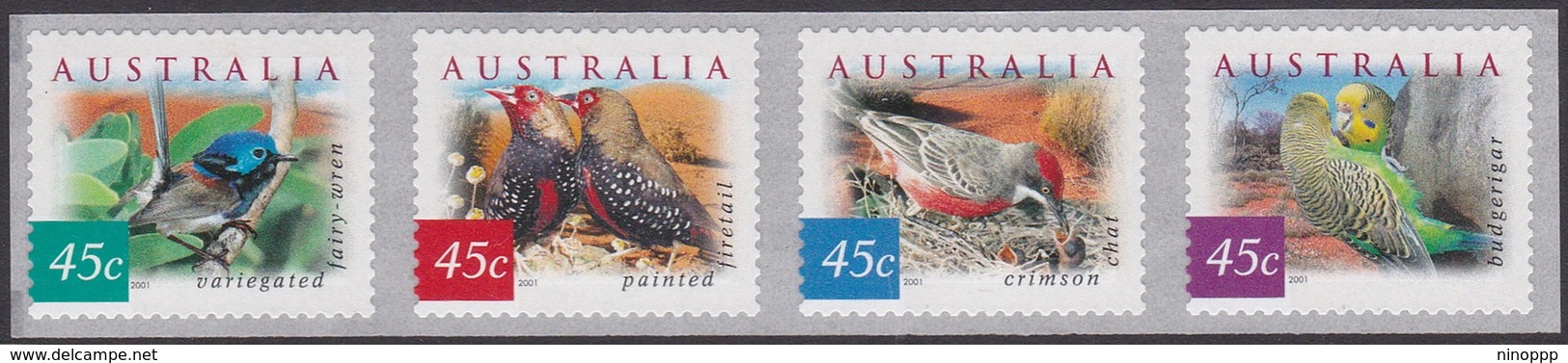 Australia ASC 1932b-1935b 2001 Desert Birds, Pemara Printing Peel And Stick, Mint Never Hinged - Mint Stamps