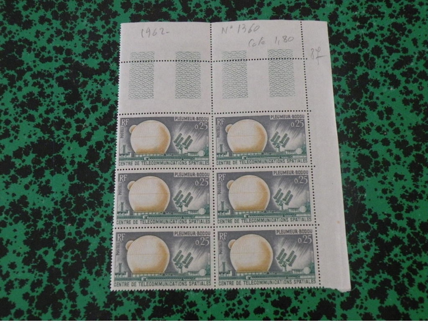 Bloc 6 Timbres Neuf 1962 > N°1360 - Y&T - Centre De Télécommunications Spatiales - Coté 1,80€ Pleumeur Bodou - Neufs