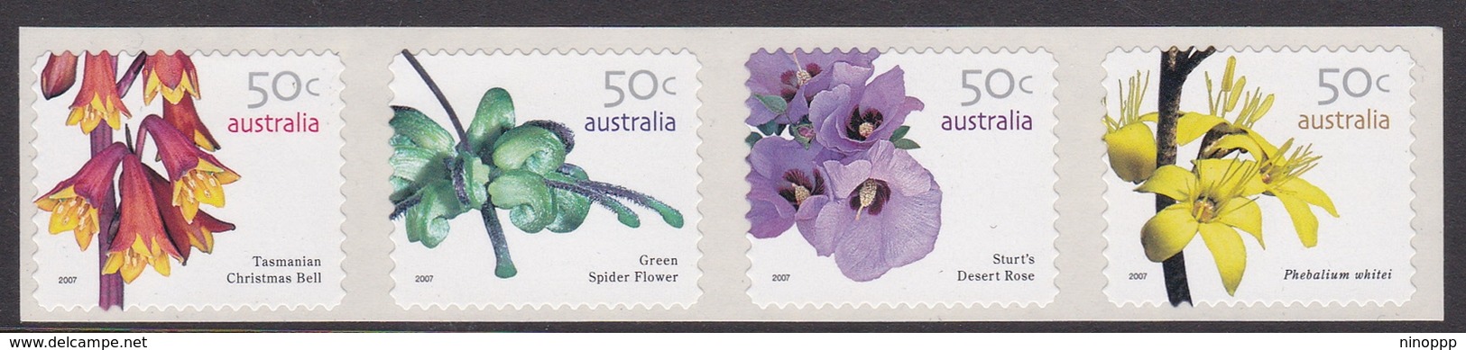 Australia ASC 2431a-2434a 2007 Australian Wildflowers Part III, SNP Print, Mint Never Hinged - Mint Stamps