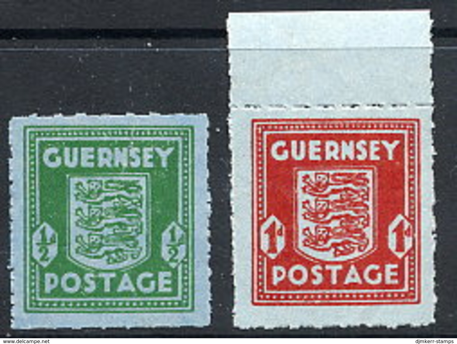 GUERNSEY 1942 Arms Definitive On Blue Paper MNH / **. Michel 4-5 - Occupation 1938-45