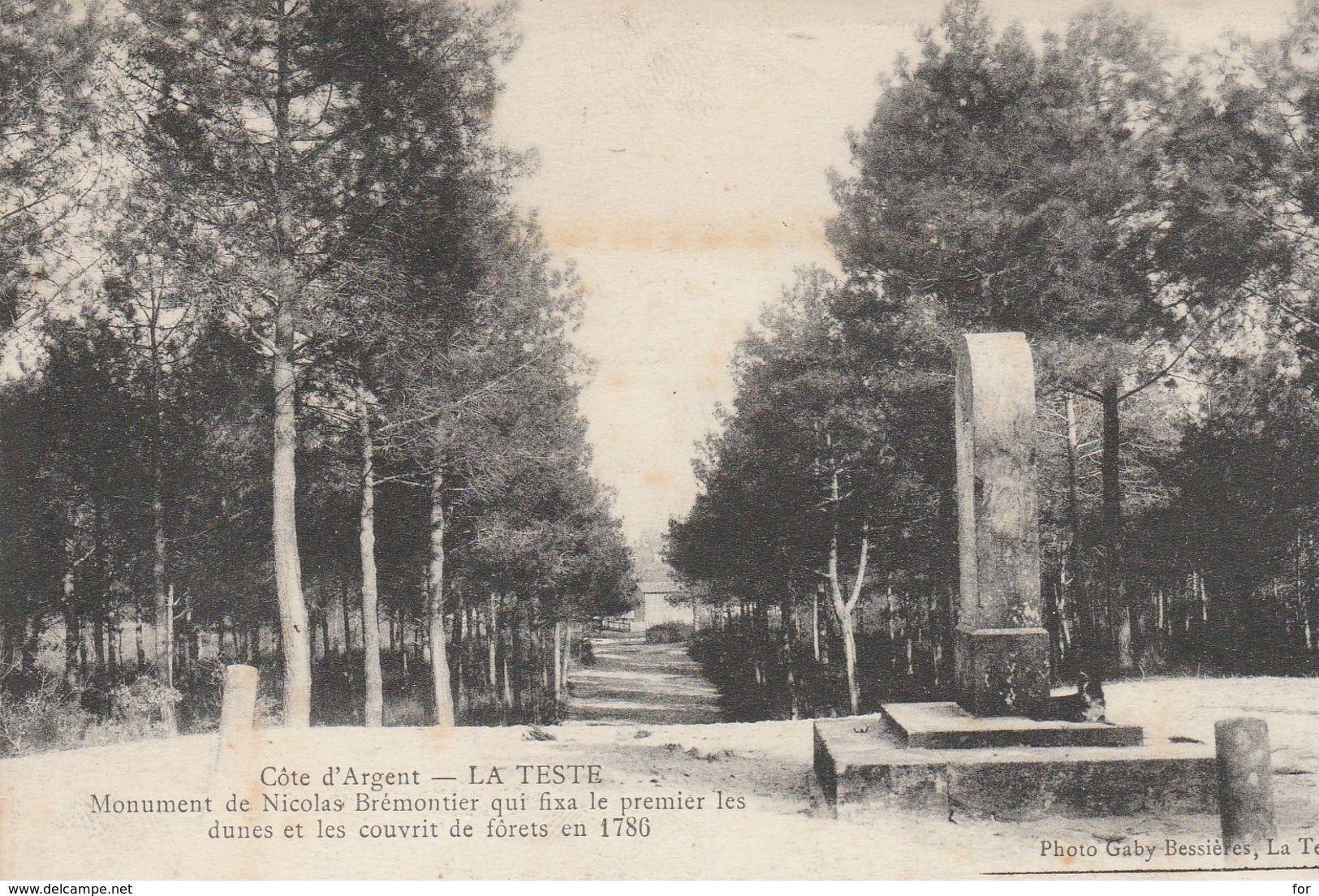 Gironde : LA TESTE : Monument De Nicolas Brémontier Qui Fixa..... - Autres & Non Classés