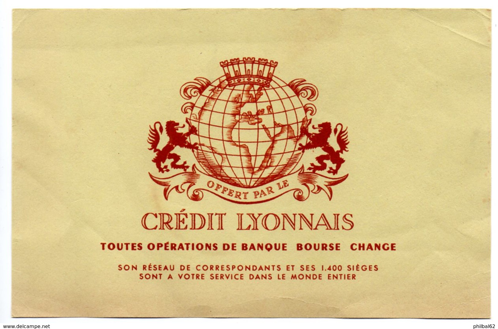 Buvard Crédit Lyonnais - Banque & Assurance