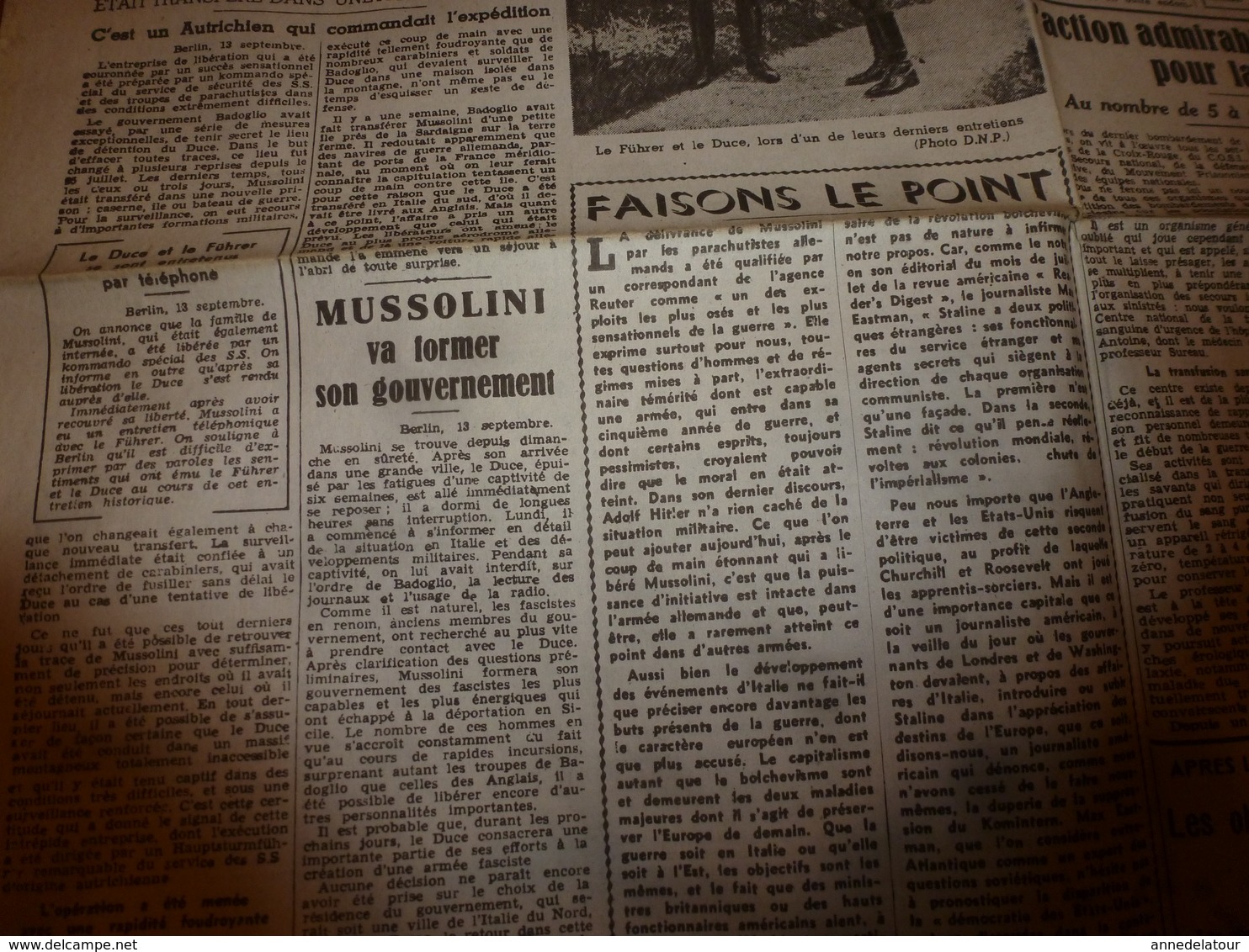 1943:rare Journal Double "non Coupé" Après Impression--> LA FRANCE SOCIALISTE (14 Sept) Et  LA TRIBUNE De L'EST(10 Sep) - Autres & Non Classés