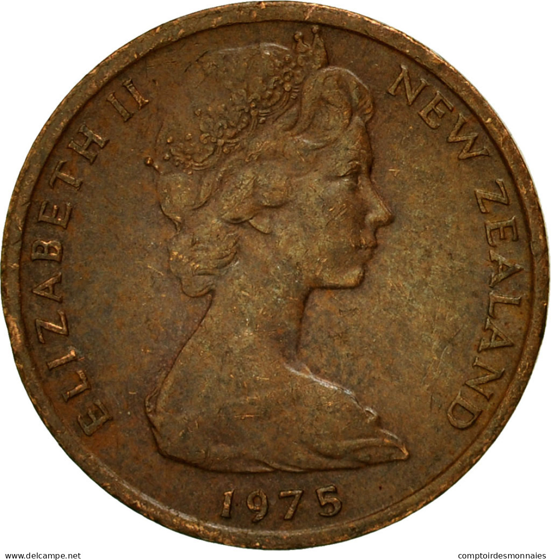 Monnaie, Nouvelle-Zélande, Elizabeth II, Cent, 1975, TTB, Bronze, KM:31.1 - Nouvelle-Zélande