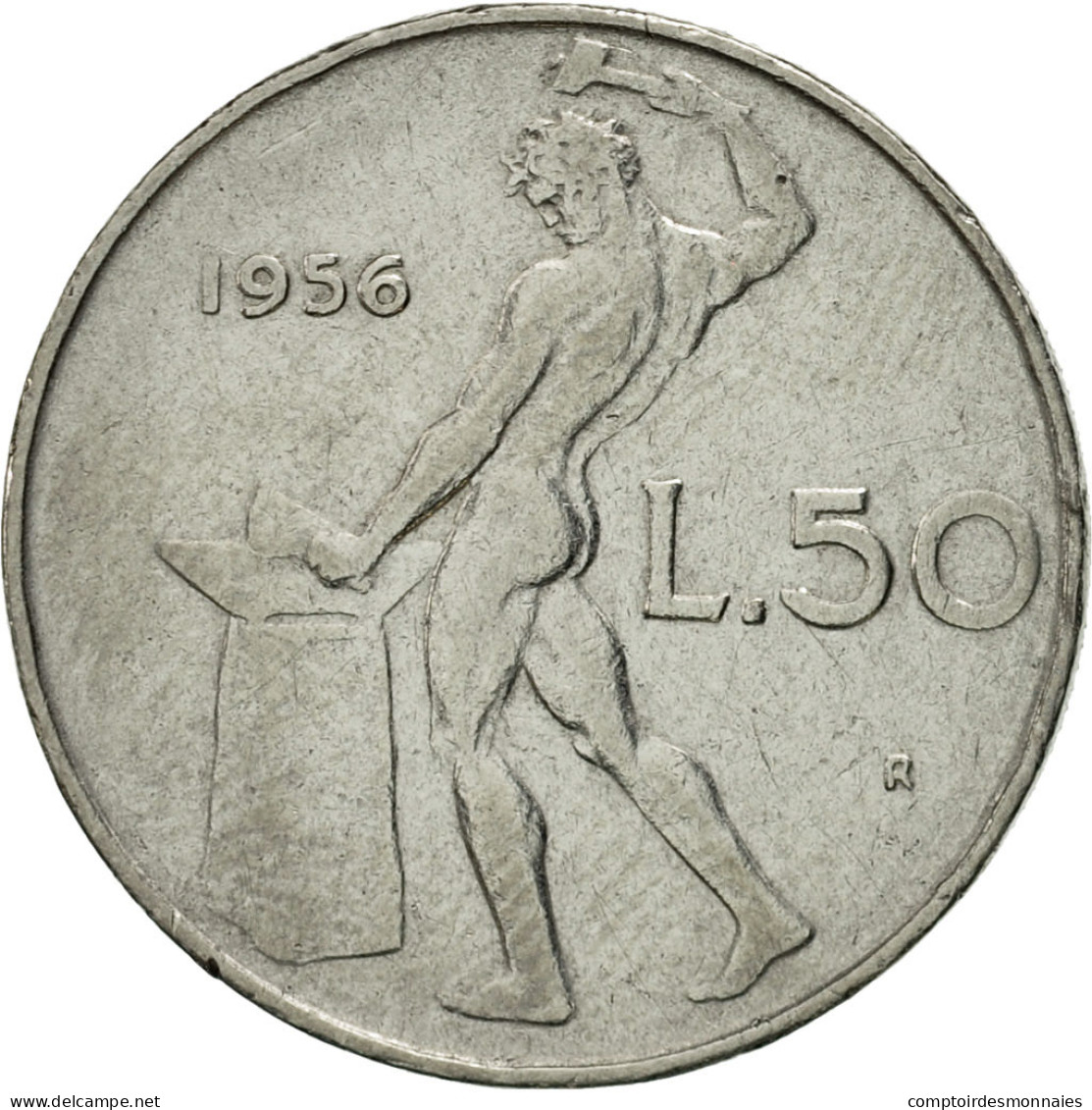 Monnaie, Italie, 50 Lire, 1956, Rome, TTB, Stainless Steel, KM:95.1 - 50 Lire