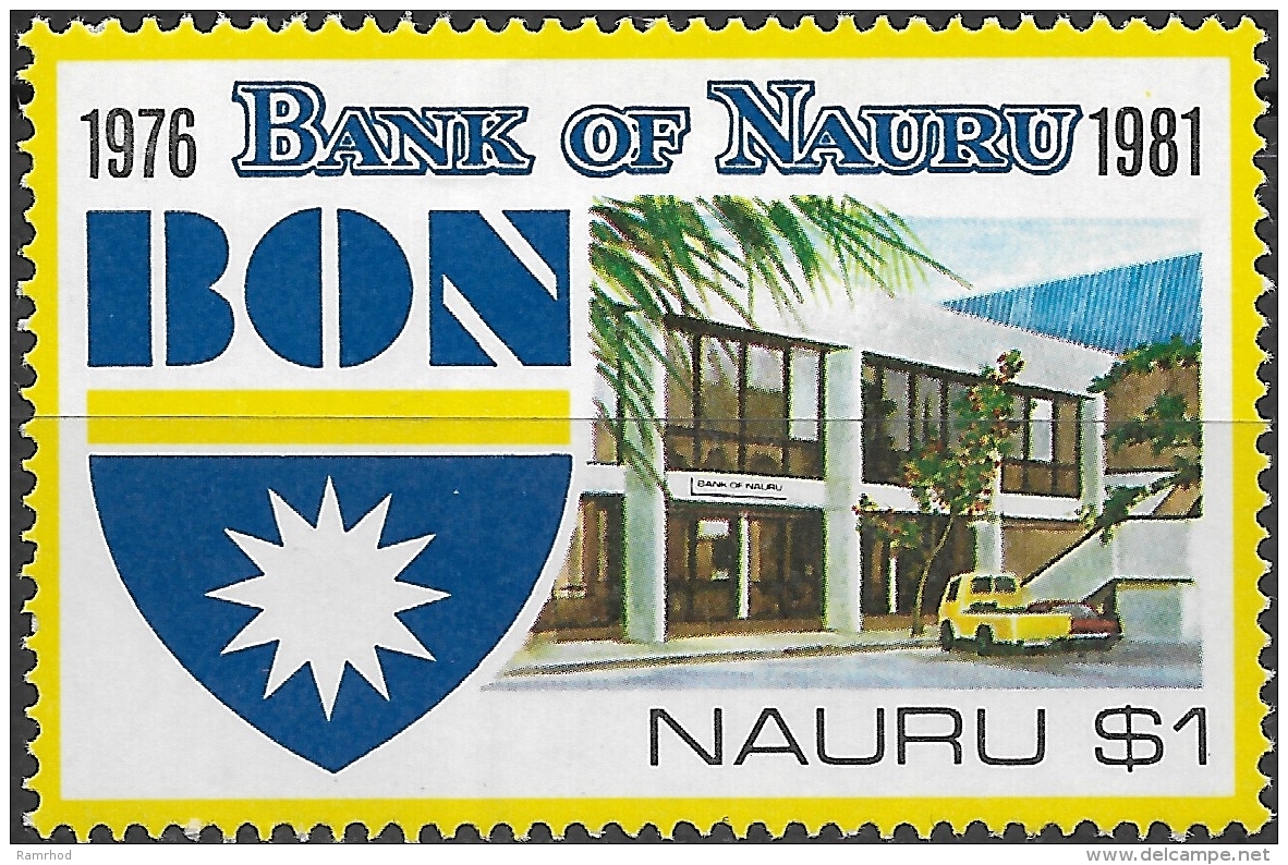 NAURU 1981 Fifth Anniv Of Bank Of Nauru - $1 Bank Of Nauru Emblem And Building MH - Nauru