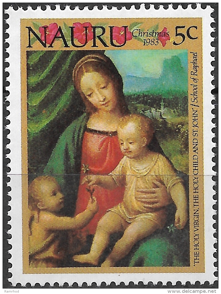 NAURU 1983 Christmas - 5c - The Holy Virgin, Holy Child And St. John (School Of Raphael) MH - Nauru