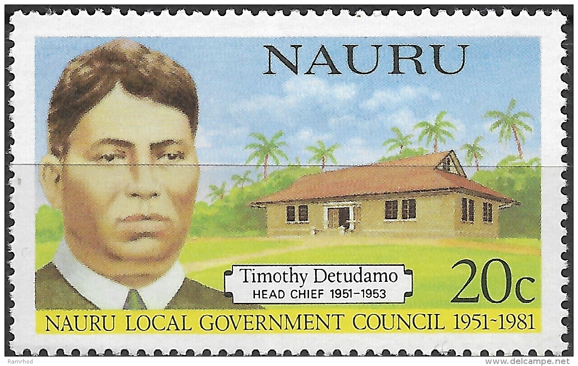 NAURU 1981 30th Anniv Of Nauru Local Government Council. Head Chiefs - 20c Timothy Detudamo MH - Nauru