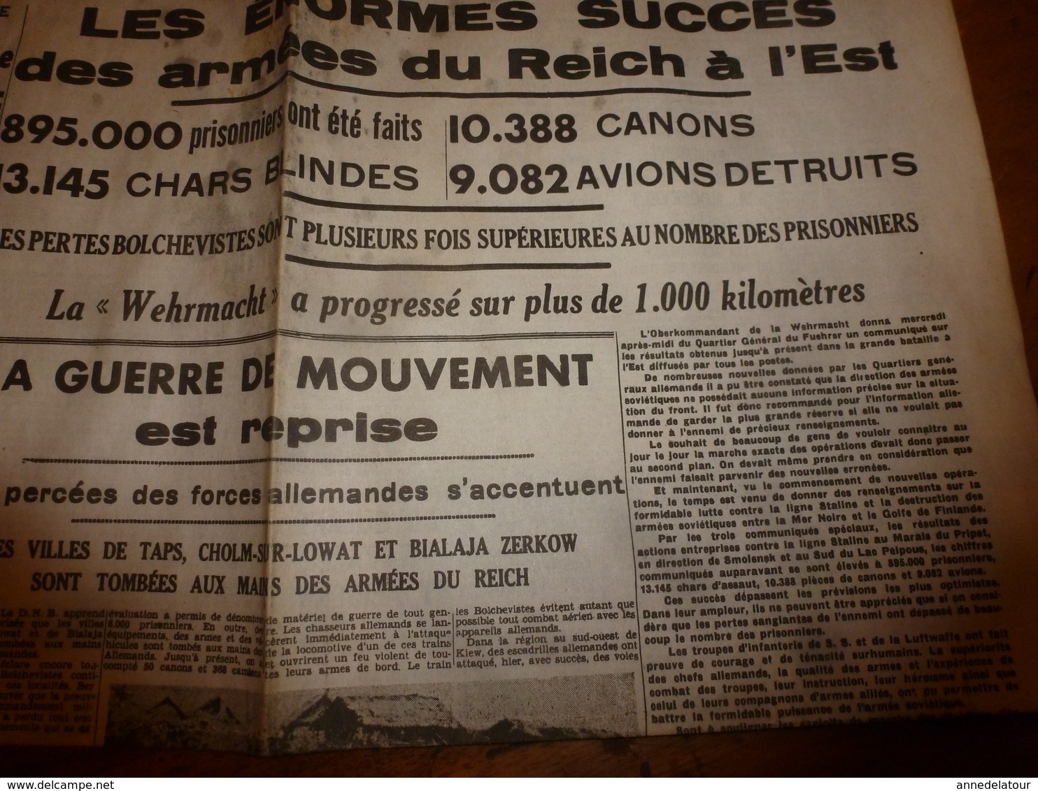 6 Août 1941: Journal Double "non Coupé" Après Impression--> LE RÊVEIL Du NORD Et L'EGALITE De Roubaix - Tourcoing - Autres & Non Classés