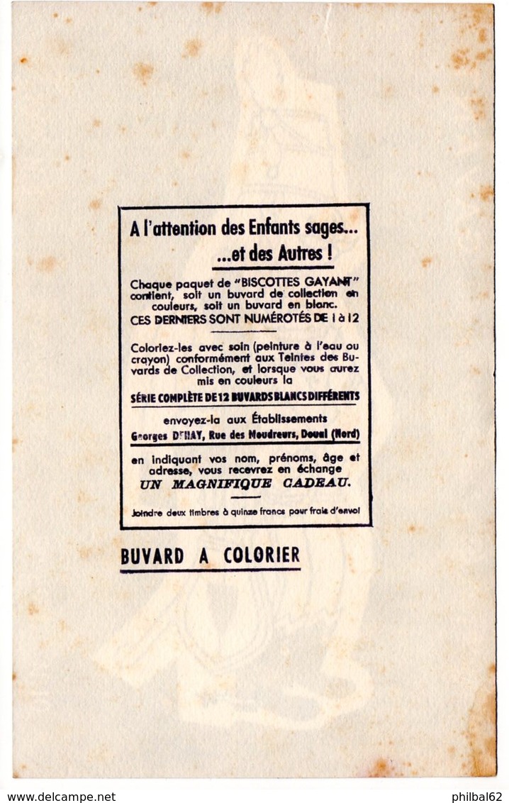 Buvard Pâtes Et Biscottes Gayant. Buvard à Colorier N°10, Hussard 1800 - Biscottes