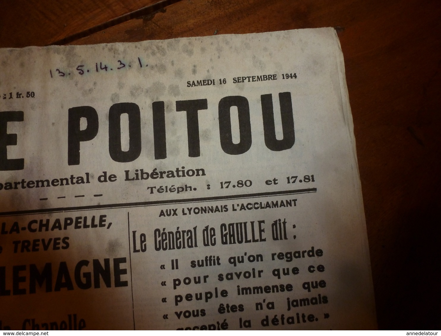 16 Sept 1944:rare Journal Double "non Coupé" Après Impression--> LE LIBRE POITOU Et NORD-MATIN - Autres & Non Classés