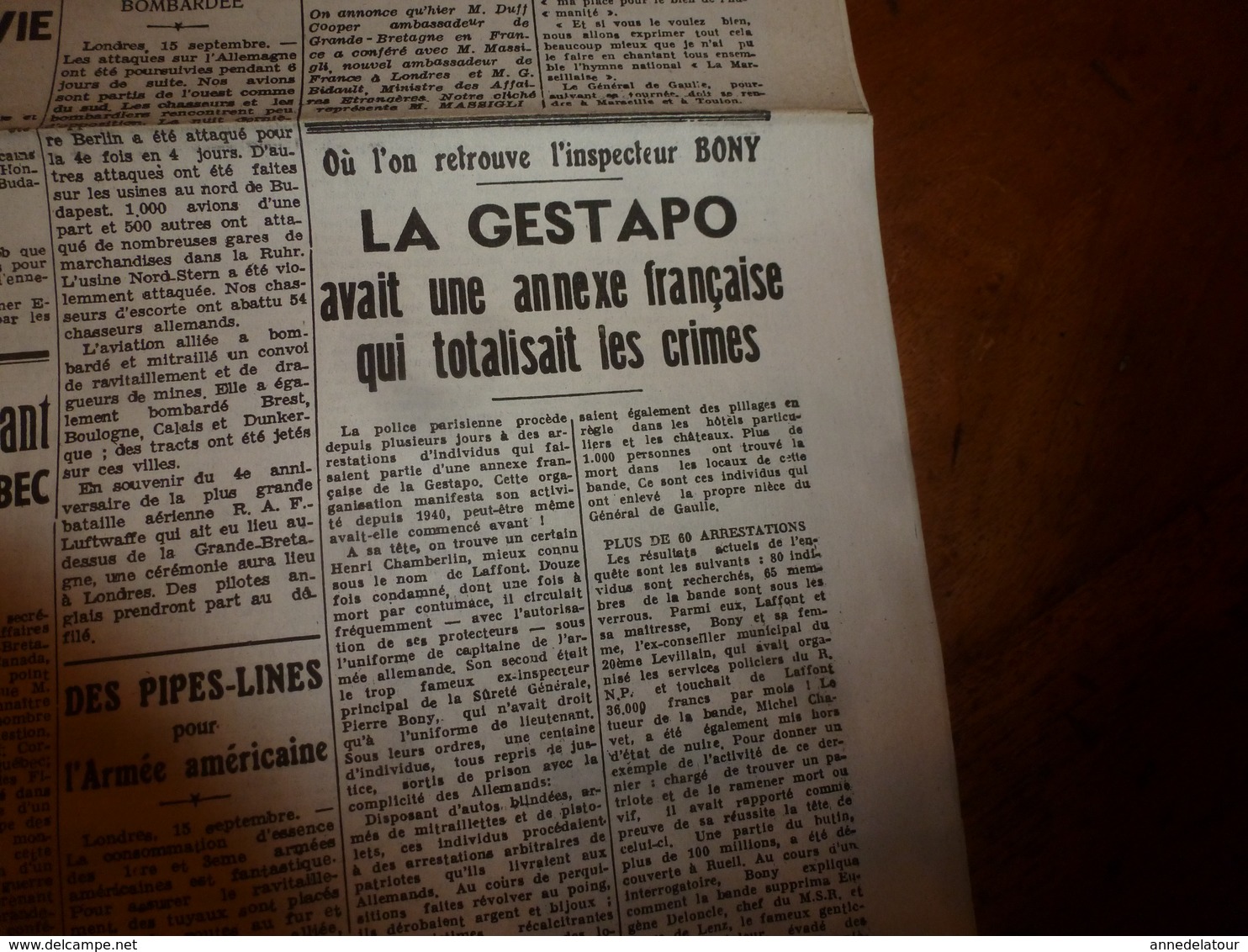 16 Sept 1944:rare Journal Double "non Coupé" Après Impression--> LE LIBRE POITOU Et NORD-MATIN - Autres & Non Classés