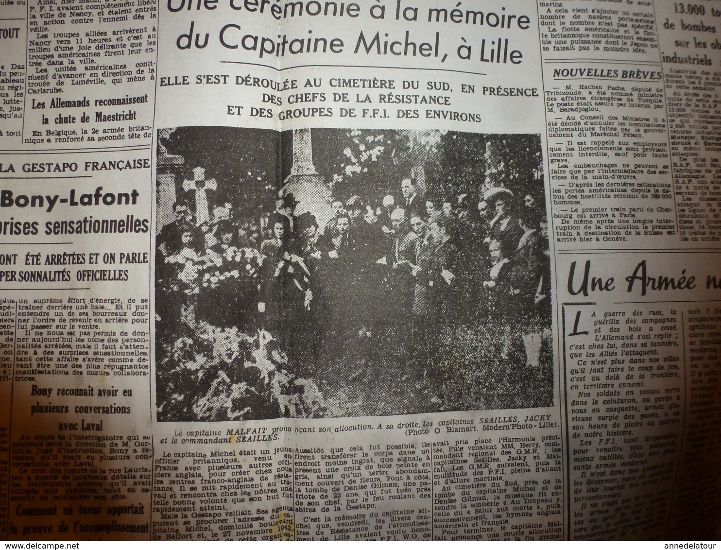 16 sept 1944:rare journal double "non coupé" après impression--> LE LIBRE POITOU et NORD-MATIN