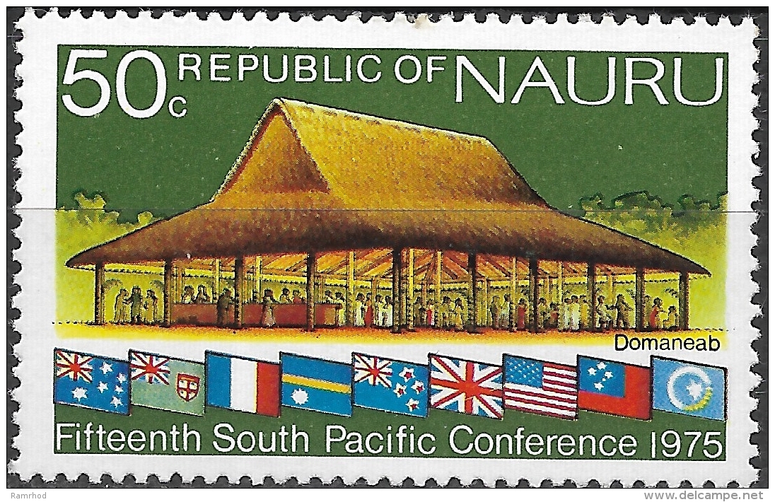 NAURU 1975 South Pacific Commission Conference, Nauru - 50c - Domaneab (meeting-house) MH - Nauru