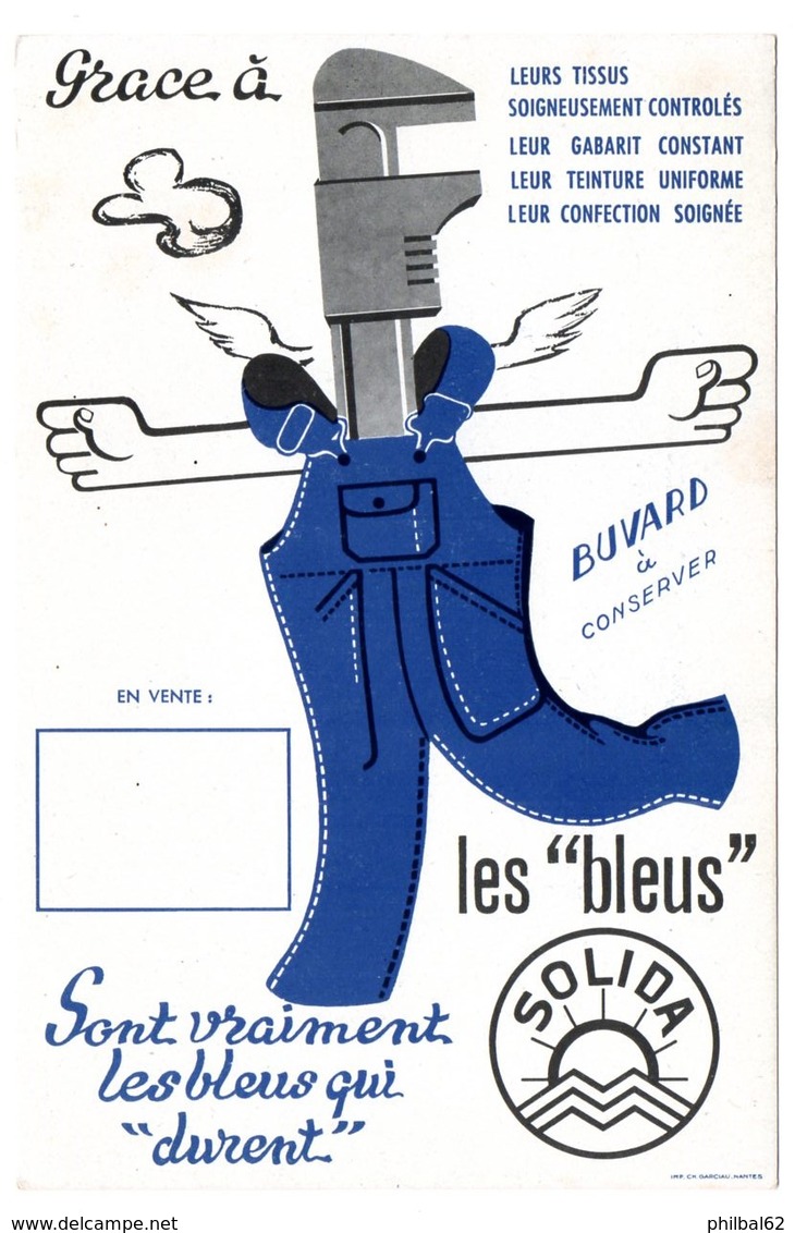 Buvard Solida, Les Bleus De Travail Qui Durent. Vêtements De Travail. - Textile & Vestimentaire