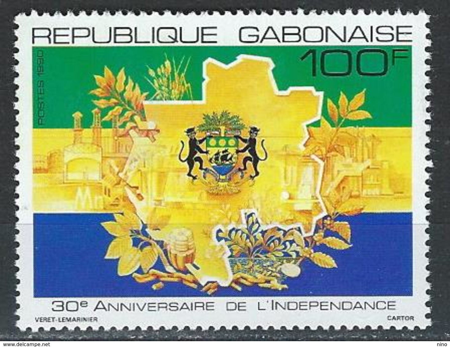 Gabon. Scott # 693 MNH. 30th Anniv. Of Independence 1990 - Gabon