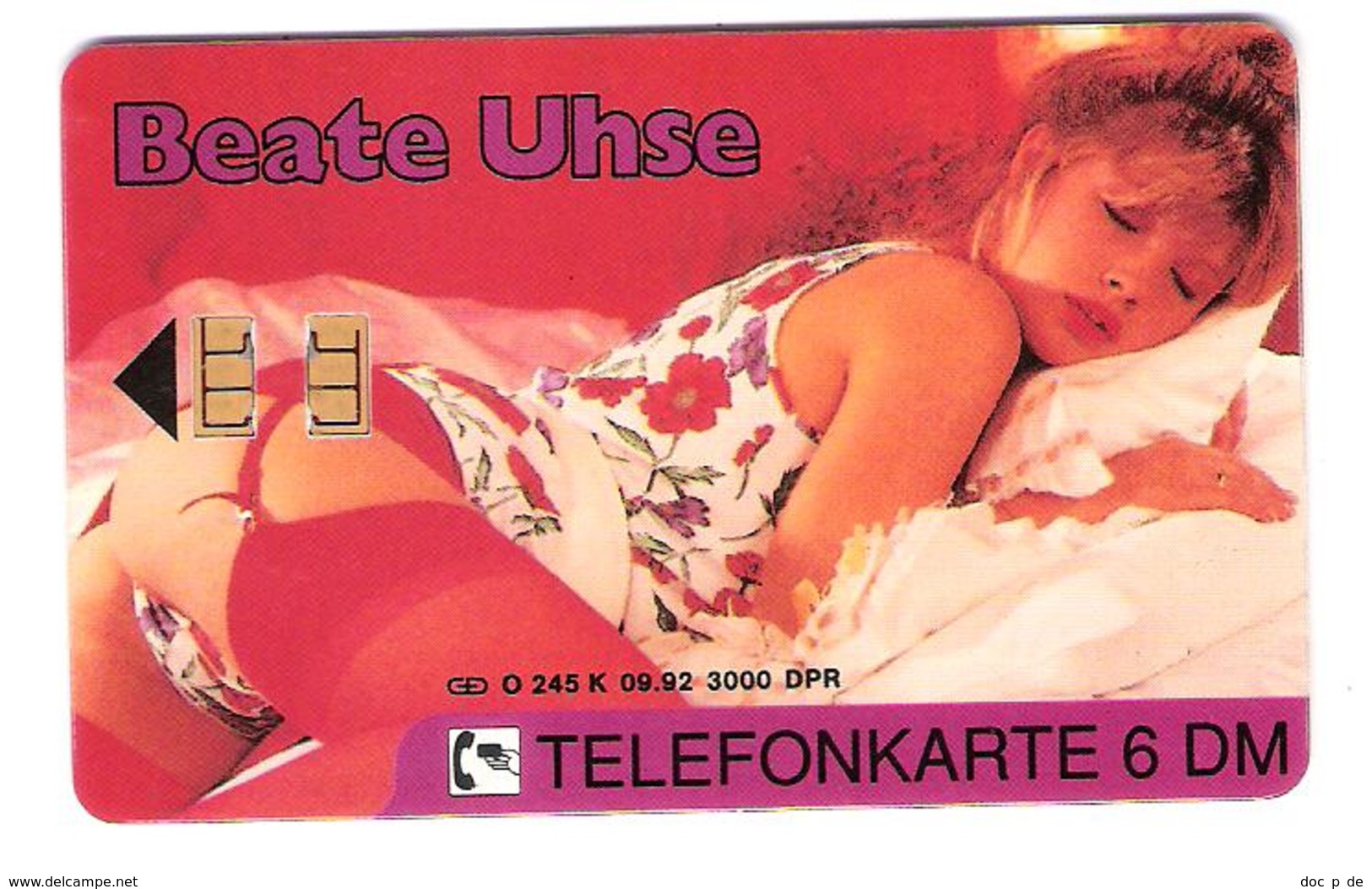 Germany - Beate Uhse - O 245k  09/92 - Erotic Girl - Erotik  Woman - Sexy - Private Chip Card - O-Series: Kundenserie Vom Sammlerservice Ausgeschlossen