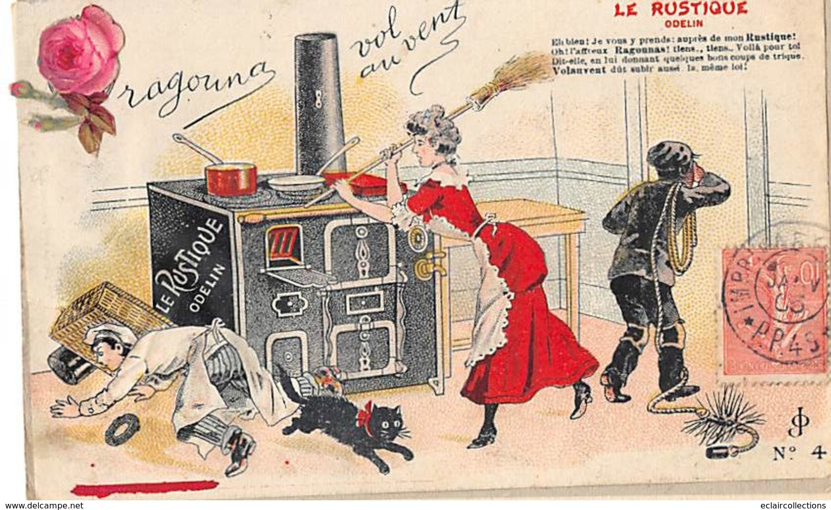 Thème Publicité: Industries Diverses. Cuisinière A Charbon: Le Rustique. Ramoneur  4 Cartes Dont 2 Ramollies (voir Scan) - Sonstige & Ohne Zuordnung