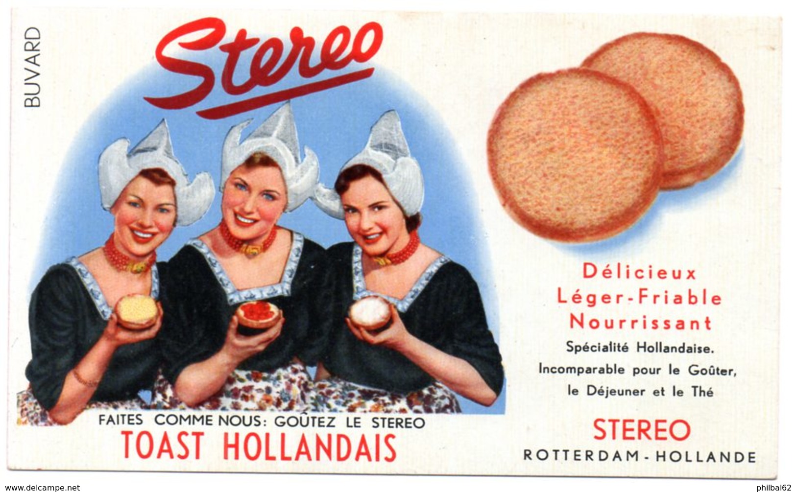 Buvard Toast Hollandais Stereo. - Biscottes