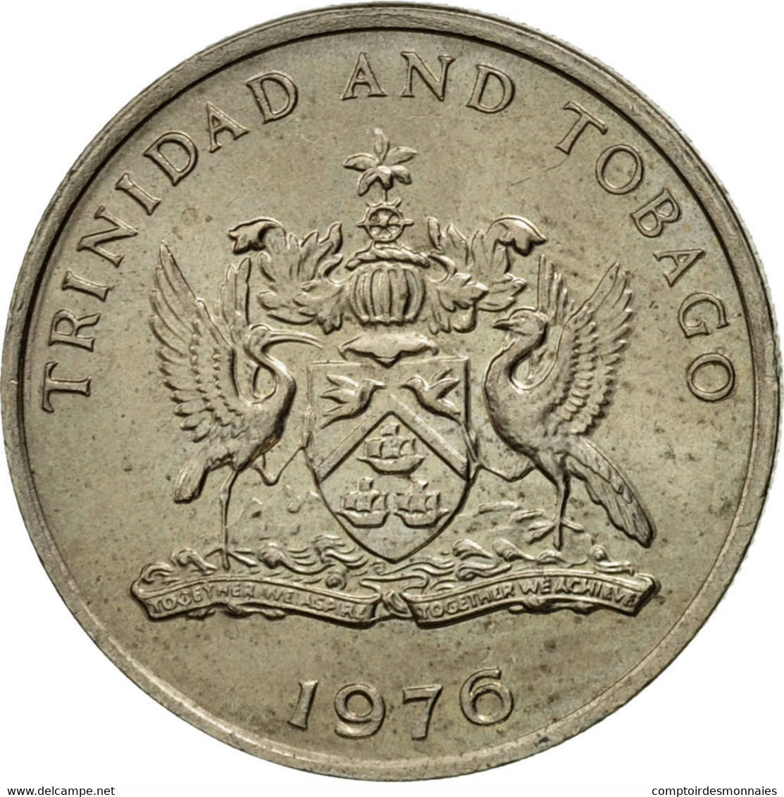 Monnaie, TRINIDAD & TOBAGO, 25 Cents, 1976, Franklin Mint, TTB, Copper-nickel - Trinidad Y Tobago