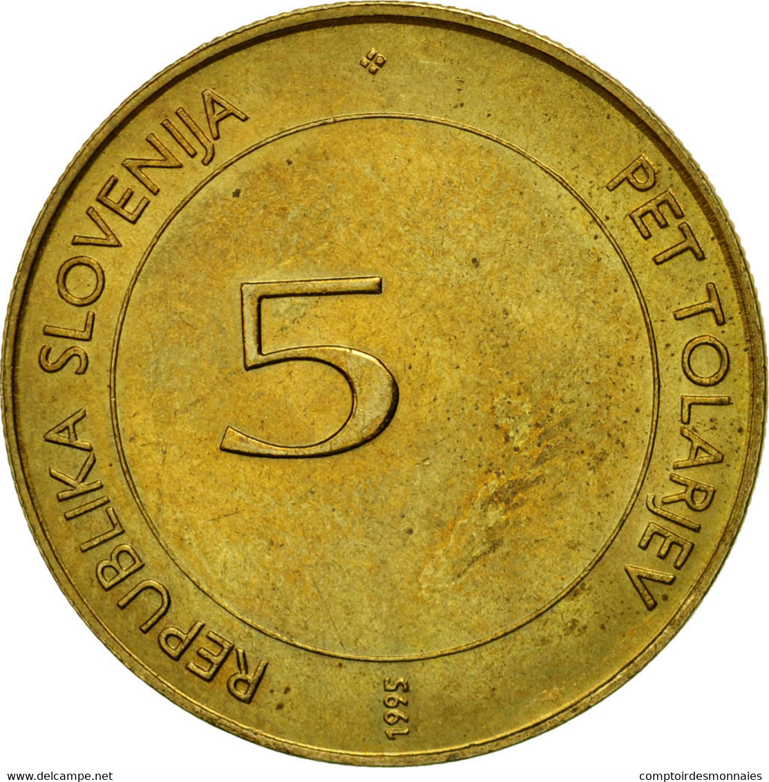 Monnaie, Slovénie, 5 Tolarjev, 1995, TTB, Nickel-brass, KM:21 - Slovenia