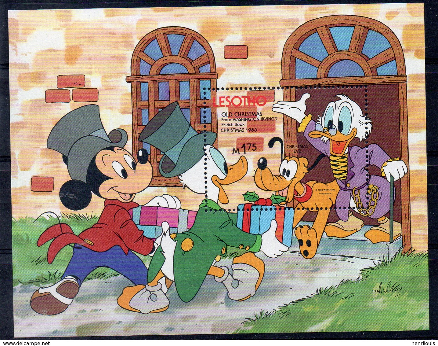 LESOTHO   Timbre Neuf ** De 1983 ( Ref 491 A ) Disney -  Mickey -Pluto  Noël - Lesotho (1966-...)
