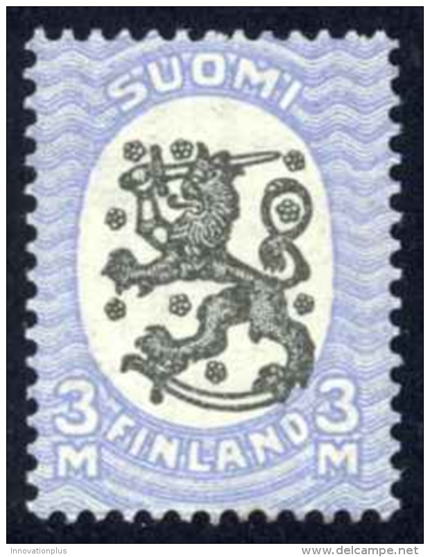 Finland Sc# 106 MH 1921 3m Blue &amp; Black Arms Of The Republic Helsinki Issue - Ungebraucht