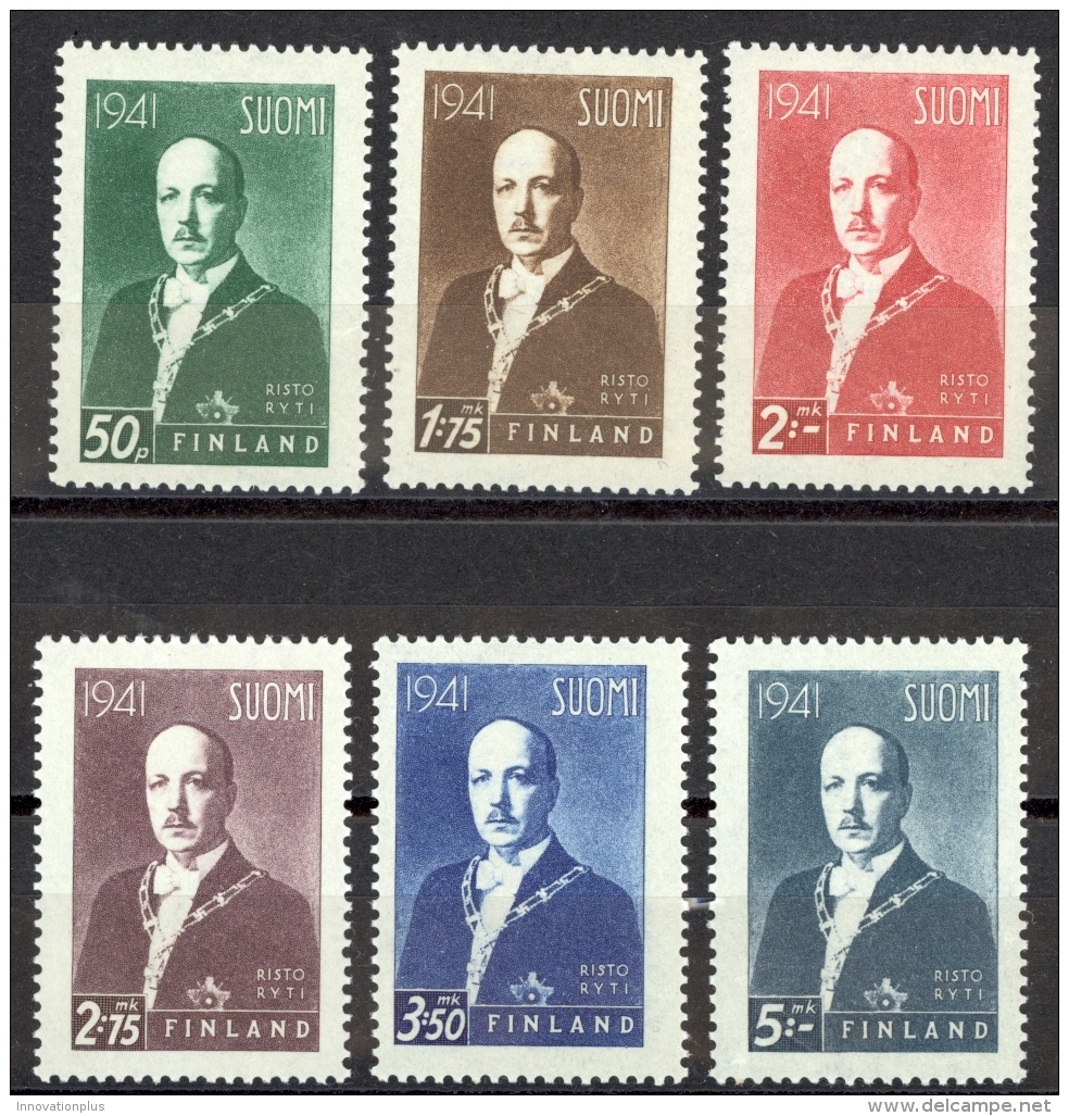Finland Sc# 233-238 MNH 1941 Pres. Risto Ryti - Unused Stamps