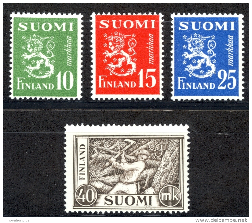 Finland Sc# 302-305 MNH 1952 Lion And Chopper Types - Unused Stamps